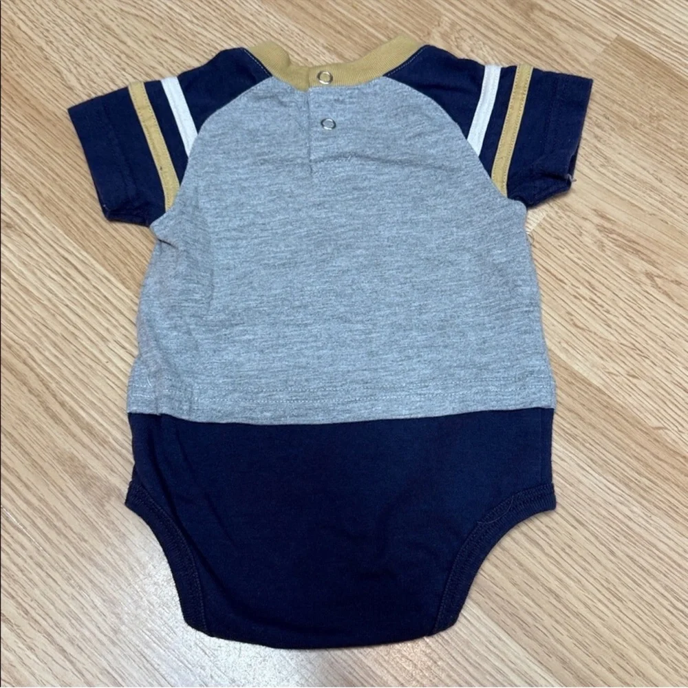 Milwaukee Brewers Baby Onesie Bodysuit Majestic Gray Navy Size 0–3M